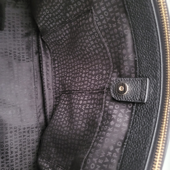 Kate Spade Black Leather Leighann Satchel / Tote Handbag (Mulberry Street) - Picture 10 of 14
